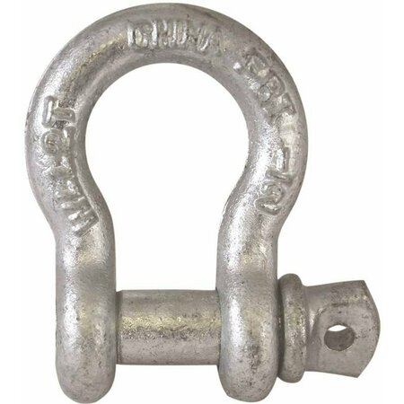 FEHR BROTHERS Fehr Anchor Shackle, In Trade, 0.25 Ton Working Load, Commercial Grade, Steel, Galvanized 3/16